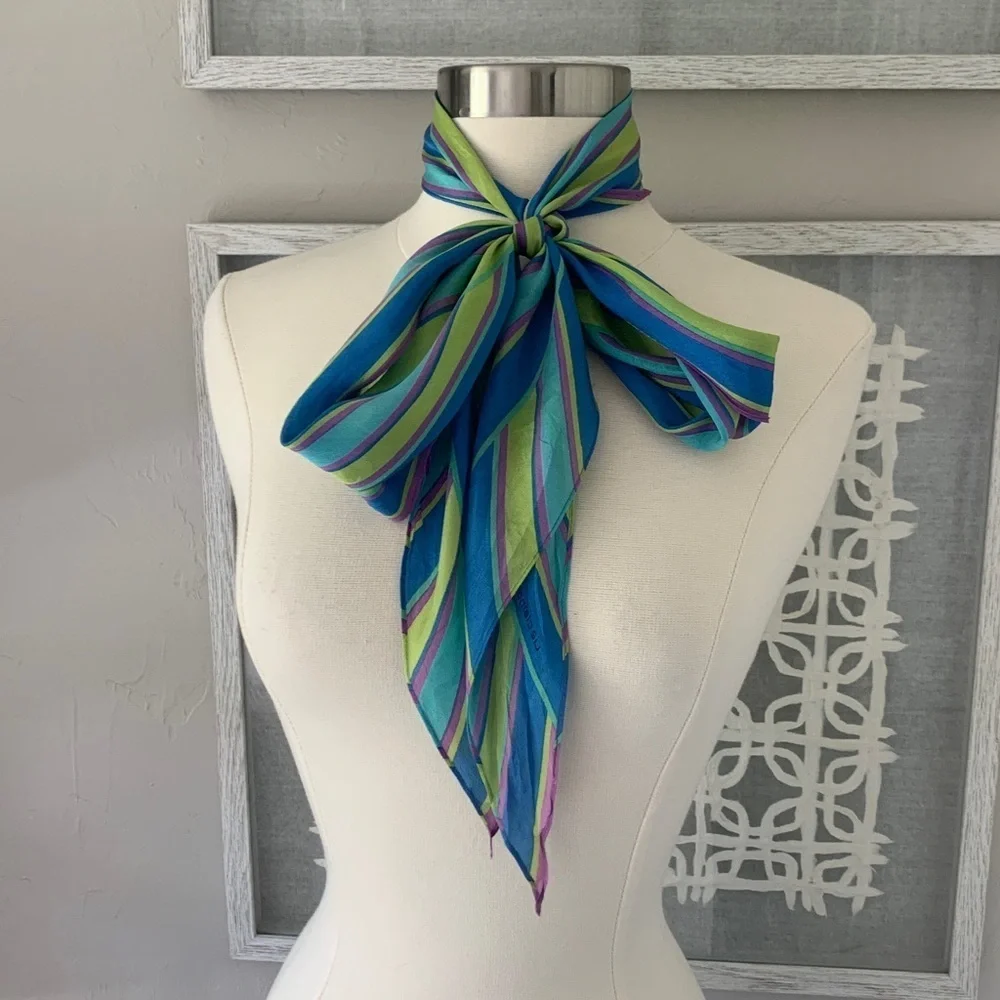 Liz Claiborne colorful striped silk scarf